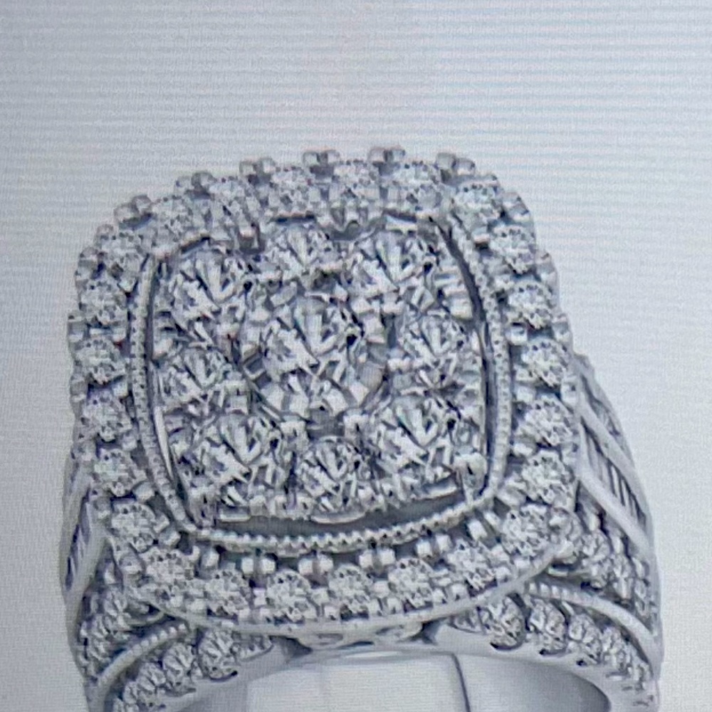Diamond Ring 4 ct tw Round & Baguette 10K White Gold brand now and forever